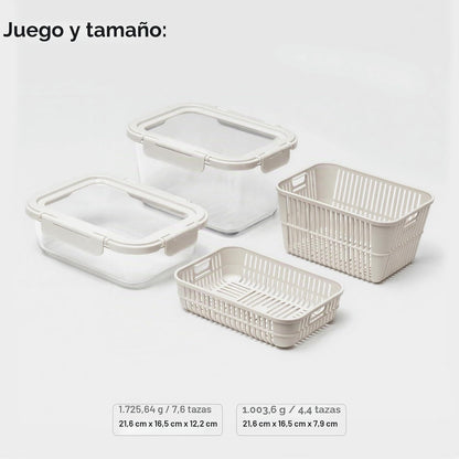 FreshKeep™ Glass Produce Storage Containers