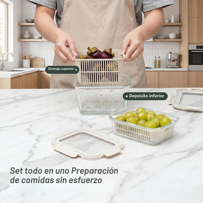 FreshKeep™ Glass Produce Storage Containers