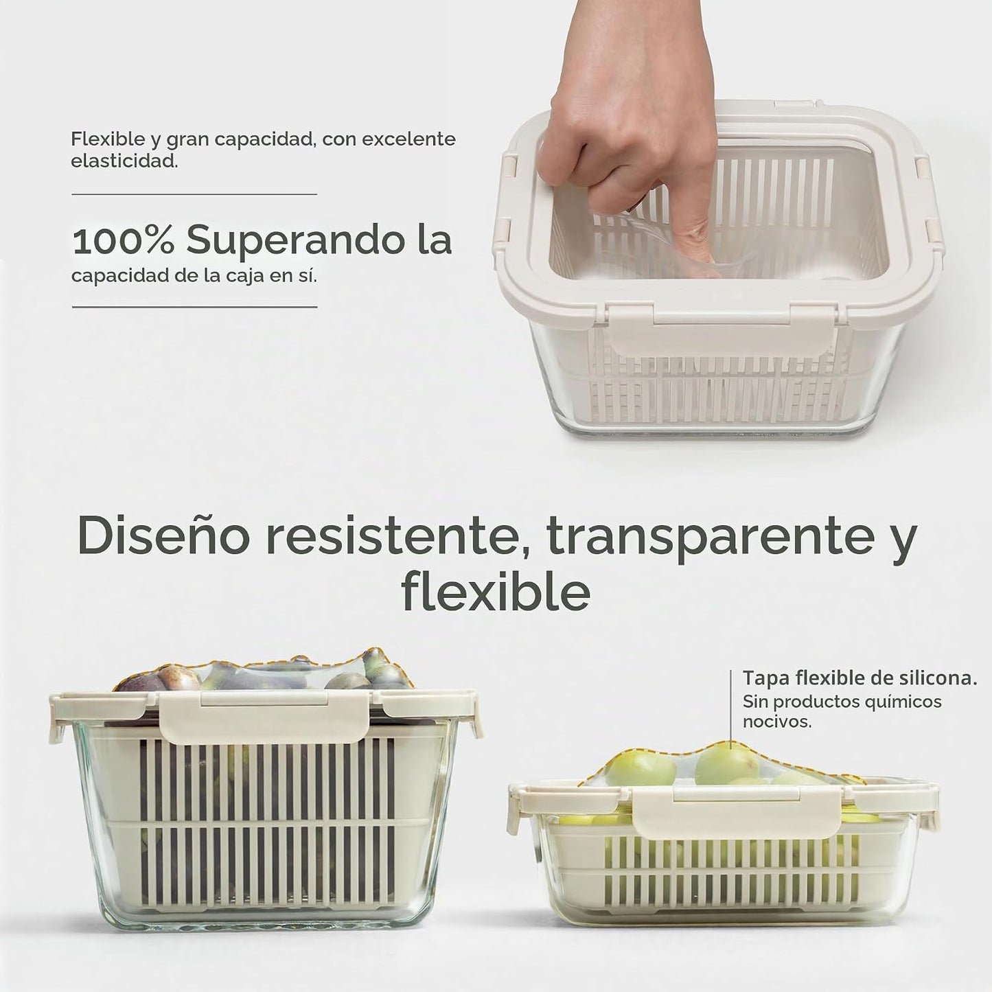 FreshKeep™ Glass Produce Storage Containers