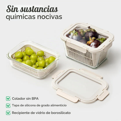 FreshKeep™ Glass Produce Storage Containers