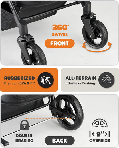Zoosky Medium Dog Stroller for Large Dogs, Pet Stroller, Up to 66lbs