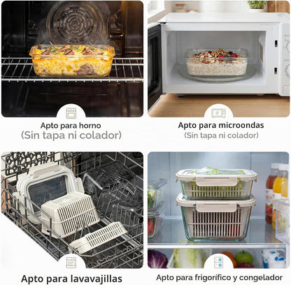 FreshKeep™ Glass Produce Storage Containers