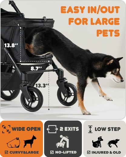 Zoosky Medium Dog Stroller for Large Dogs, Pet Stroller, Up to 66lbs