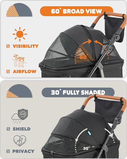 Zoosky Medium Dog Stroller for Large Dogs, Pet Stroller, Up to 66lbs