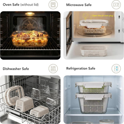 FreshKeep™ Glass Produce Storage Containers