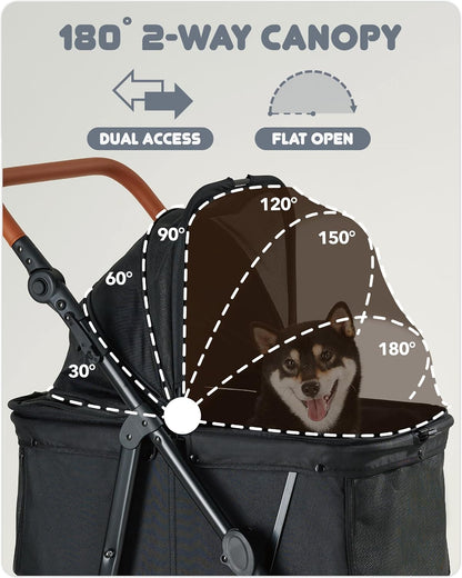 Zoosky Medium Dog Stroller for Large Dogs, Pet Stroller, Up to 66lbs