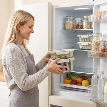 FreshKeep™ Glass Produce Storage Containers