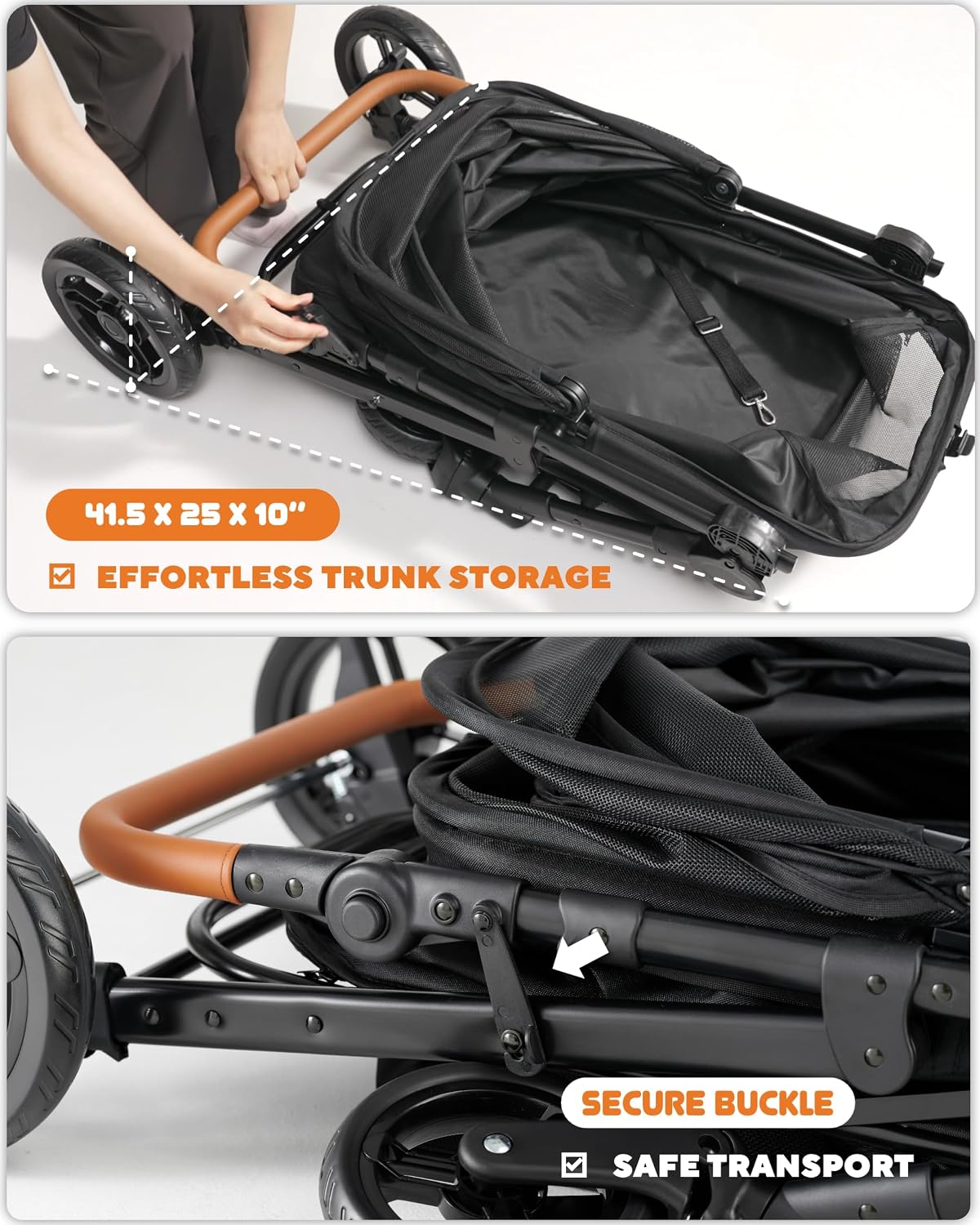 Zoosky Medium Dog Stroller for Large Dogs, Pet Stroller, Up to 66lbs