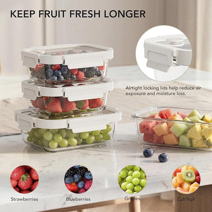 FreshKeep™ Glass Produce Storage Containers