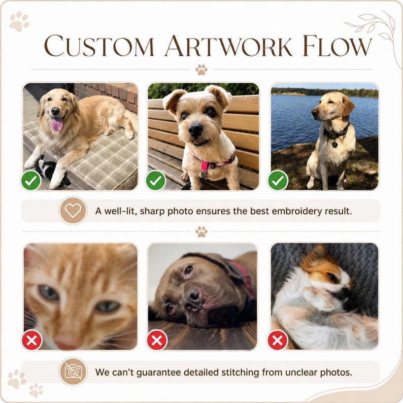 Custom Pet Portrait Embroidered Bath Towel